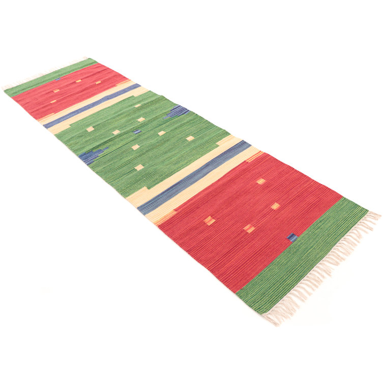 Carpetfine Handmade Kilim Wool Green Rug Wayfair.co.uk